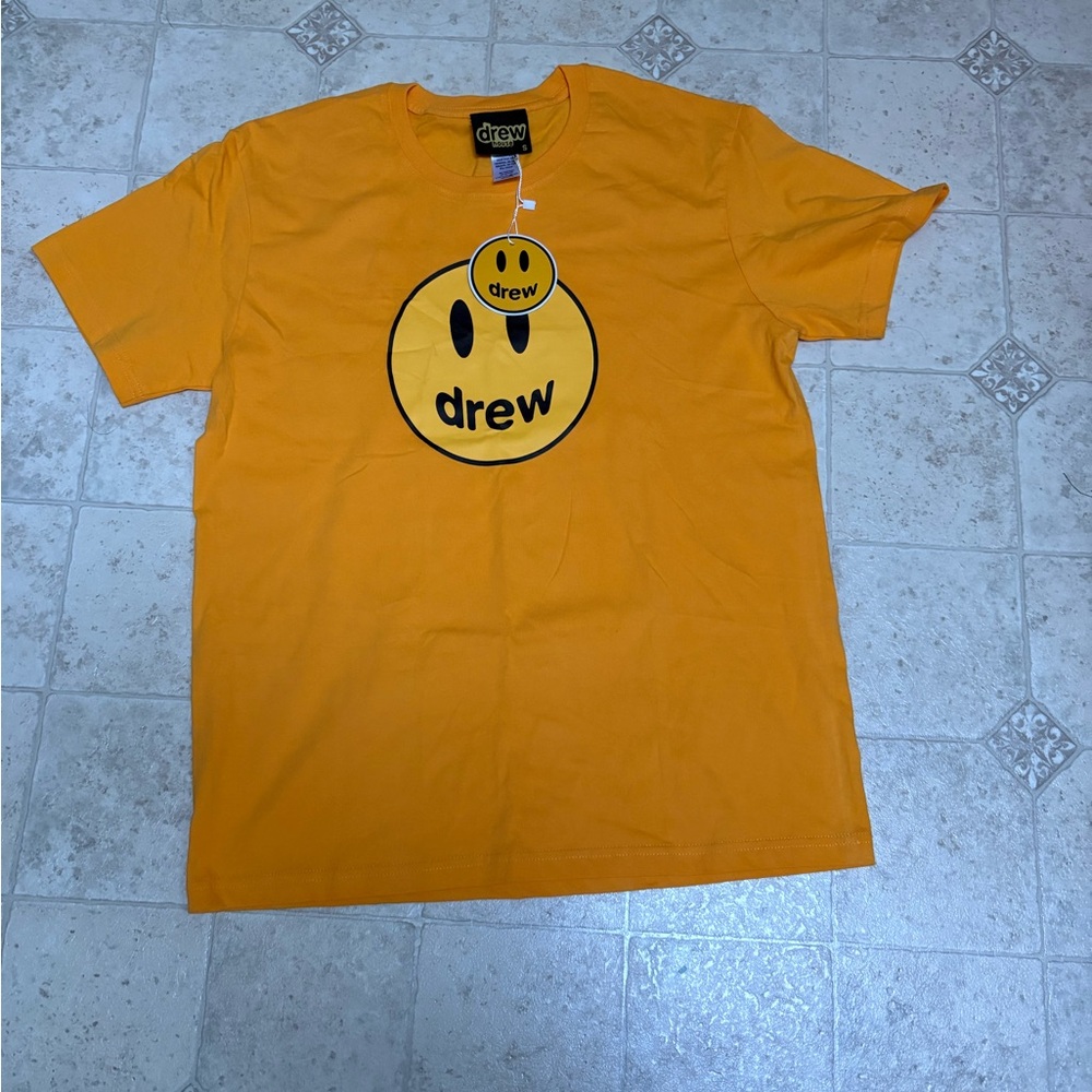 drew house Men's Orange Smiley Tee